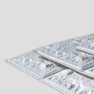 3D Tapete - Bela cigla prikaz iz ugla sa pogledom na pravu treću dimenziju i reljef panela.