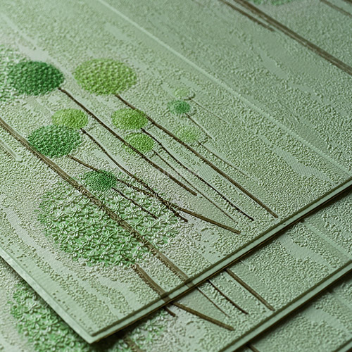 3D tapete floral spring prikaz iz profila koji pruža uvid u višeslojnu strukturu i praktičnost uklapanja u uglove zidova.