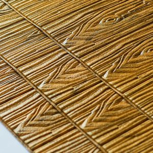 3D tapete imitacija drveta braon prikaz uglova i ivica više panela koji pružaju uvid u praktičnost uklapanja u uglove zidova.
