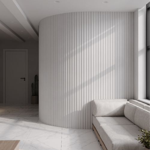 3D fleksibilni zidni panel CurveFit White 3D Dekorativni zidni paneli - CurveFit White