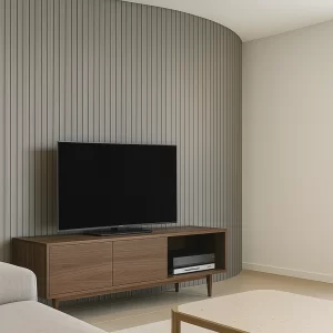 3D Dekorativni zidni paneli - Dark Grey je fleksibilni panel koji se zahvaljujući uklopnom sistemu prilagođava i zakrivljenim, neravnim površinama poput stubova i valovitih zidova.
