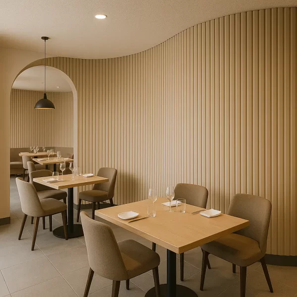 3D Dekorativni zidni paneli - Premium Beige 3D Dekorativni zidni paneli - Premium Beige je fleksibilni panel koji se zahvaljujući uklopnom sistemu prilagođava i zakrivljenim, neravnim površinama poput stubova i valovitih zidova.