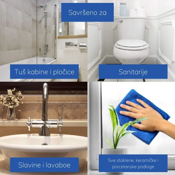 Invisible Shield – primena: tuš kabine, pločice, sanitarije, slavine, staklo