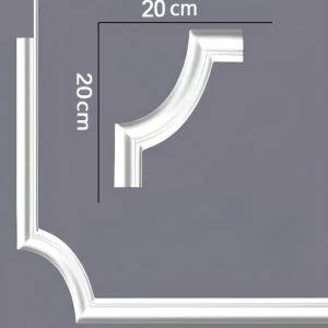 Poliuretanska lajsna – Ugaoni element 20 × 20 cm