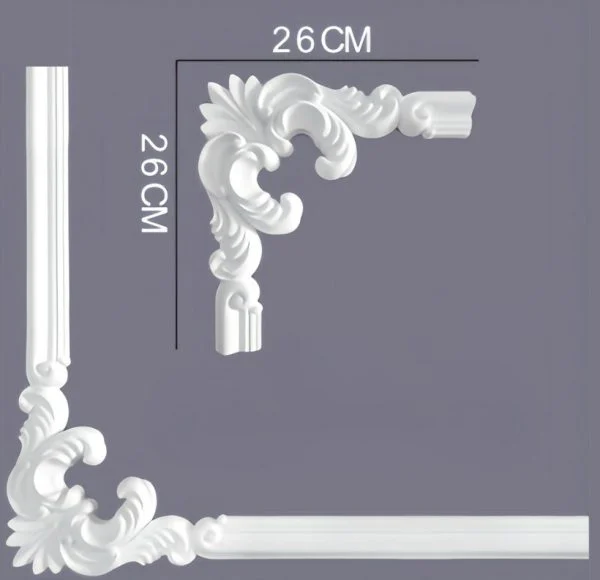 Poliuretanska lajsna – Ugaoni ornament 26 × 26 cm